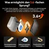 Exploded view of a mini PC's cooling system components, with text and graphics highlighting features. Produktbild-Vorschau