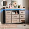 Komoda Moonbite RGB LED 108 cm s 8 látkovými zásuvkami a Náhľad obrázku produktu 6