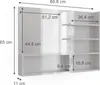 Spiegelregal Vicco  Weiß Hochglanz 89.8 x 65 cm mit offenen Produktbild-Vorschau 3