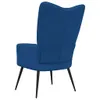A blue velvet armchair is shown from the back. Náhled obrázku produktu