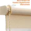 Close-up of a roller blind mechanism and fabric. Voir les images du produit