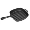 A black cast iron grill pan is shown from a slightly elevated side angle against a white background. Produktbild-Vorschau