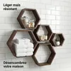IvoQ Hexagon Étagères Murales Lot de 5 - Bois - Marron Voir les images du produit 6