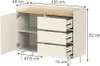 Kredenc Vicco Velina Krémová 100 x 82 cm se 3 zásuvkami a 1 Náhled obrázku produktu 2