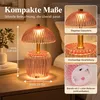 Bunte Glas Tischlampe Kabellos, Vintage LED Produktbild-Vorschau 4