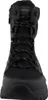 A close-up front view of a black winter boot. Voir les images du produit