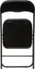 A black folding chair viewed from the back. Voir les images du produit