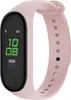 A pink fitness tracker with a black screen displaying the time and date. Podgląd zdjęcia produktu
