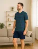 KB Herren Schlafanzug kurz Pyjama Shorty T-Shirt 100% Produktbild-Vorschau 3