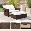 COSTWAY Chaise longue de jardin 3 en 1 en polyrotin, chaise Voir les images du produit 7