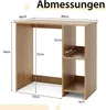Kompaktowe biurko z 2 półkami, 80x40x74 cm, drewno Podgląd zdjęcia produktu 2