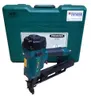 A teal and black pneumatic nail gun with its green carrying case. Produktbild-Vorschau
