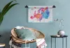 MuchoWow® Wandteppich Wandbehang Karte - Aquarell 60x40 cm Produktbild-Vorschau 6
