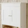 Weißer Wandschrank mit 2 Türen und Regalen im Loft-Stil Produktbild-Vorschau 4