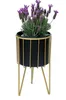 DanDiBo Blumenhocker mit Topf Metall Gold Schwarz Rund M 40 Produktbild-Vorschau 3