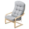 A light gray cushioned chair with a wooden frame, shown against a white background. Podgląd zdjęcia produktu