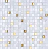 Mosaikfliese Glas Naturstein Mosaik Stein EP mix weiß gold Produktbild-Vorschau 1