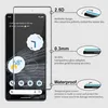 A diagram showing a screen protector applied to a smartphone, with callouts highlighting its features. Produktbild-Vorschau