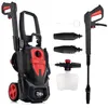 A pressure washer and its accessories are displayed against a white background. Náhľad obrázku produktu