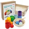 Giocattolo in legno Ulanik Montessori "Arcobaleno: palline Anteprima dell’immagine prodotto 10