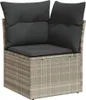 8-tlg. Garten-Sofagarnitur mit Kissen Hellgrau Poly Rattan Produktbild-Vorschau 8