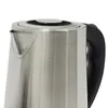 A close-up shot of the top part of a stainless steel electric kettle. Podgląd zdjęcia produktu