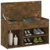 vidaXL Schuhbank Räuchereiche 80x30x45 cm Holzwerkstoff Produktbild-Vorschau 7