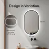 LED Wandspiegel 45×75 cm, matt schwarz, Alurahmen, Licht Produktbild-Vorschau 4