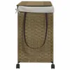 vidaXL Wäschekorb mit Rollen 60x35x60,5 cm Rattan Produktbild-Vorschau 5
