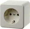 BER AP Schuko 470040 1fach weiss mit Steckklemme Produktbild-Vorschau 1