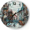 Wanduhr - Rund - Glasuhr - Stadt Straße Haus - 40x40cm - Produktbild-Vorschau 1