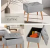 Banc avec coffre de rangement aspect lin RANYA - gris clair Voir les images du produit 5