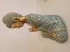 Buddha Figur groß 41,5cm türkis gold betende Hände Produktbild-Vorschau 3