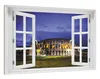 Wallario Wandbild mit Fenster-Illusion: Italien bei Nacht - Produktbild-Vorschau 2