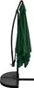 A dark green cantilever umbrella is shown folded and standing on its base against a white background. Produktbild-Vorschau