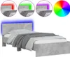 Bettgestell mit Kopfteil und LED-Leuchten Betongrau 100x200 Produktbild-Vorschau 2