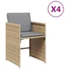 Möbel Gartenstühle mit Kissen 4 Stk. Beigemischung Poly Produktbild-Vorschau 2