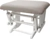 A white glider ottoman with a cream fabric seat is shown against a white background. Anteprima dell’immagine prodotto
