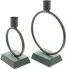 2x Stabkerzenhalter "Ring" aus Metall, matt schwarz, 14 + Produktbild-Vorschau 3