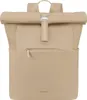A studio shot of a sand-colored rolltop backpack. Produktbild-Vorschau