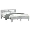 The Living Store Bettgestell mit Kopfteil Betongrau 120x200 Produktbild-Vorschau 5