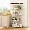 A kitchen scene with a glass display cabinet filled with various items. Produktbild-Vorschau