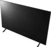 A television set with its stand, shown from a high angle. Produktbild-Vorschau