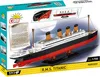 The image shows the packaging of a COBI R.M.S. Titanic building block set, featuring a detailed model of the ship. Náhľad obrázku produktu