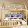 Flieks Kinderbett Hausbett 90x190cm mit Led, Bodenbett mit Produktbild-Vorschau 1