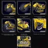 A collage of images showcasing the features of a yellow toy excavator. Anteprima dell’immagine prodotto