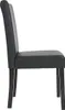 A side view of a black dining chair with dark legs against a white background. Podgląd zdjęcia produktu