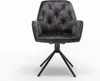 A single dark gray armchair with a swivel base against a white background. Produktbild-Vorschau