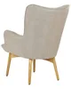BELIANI Sessel Beige Stoff Gepolstert Gesteppt mit Hocker Produktbild-Vorschau 6