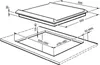 Diagram showing the dimensions and cutout for a built-in cooktop. Produktbild-Vorschau